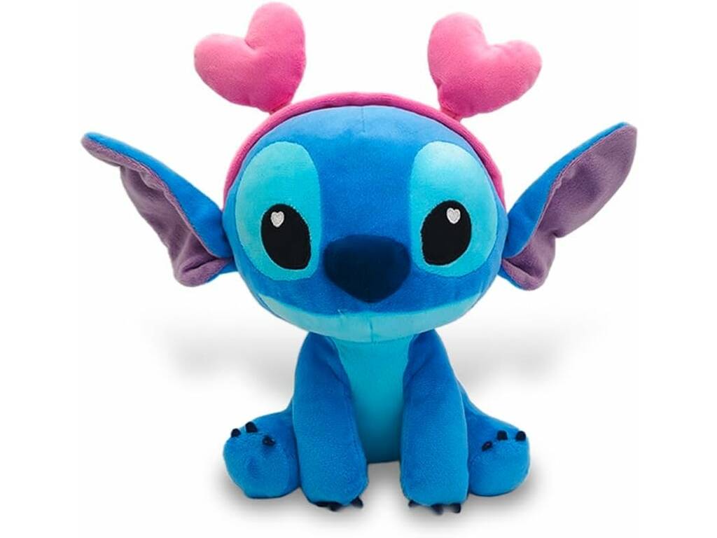 Peluche Stitch con diadema de corazones – 25 cm