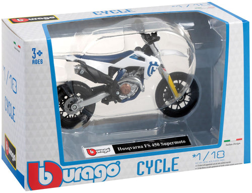 Bburago Husqvarna FS 450 Supermoto – Moto a Escala 1:18 (Coleccionistas)